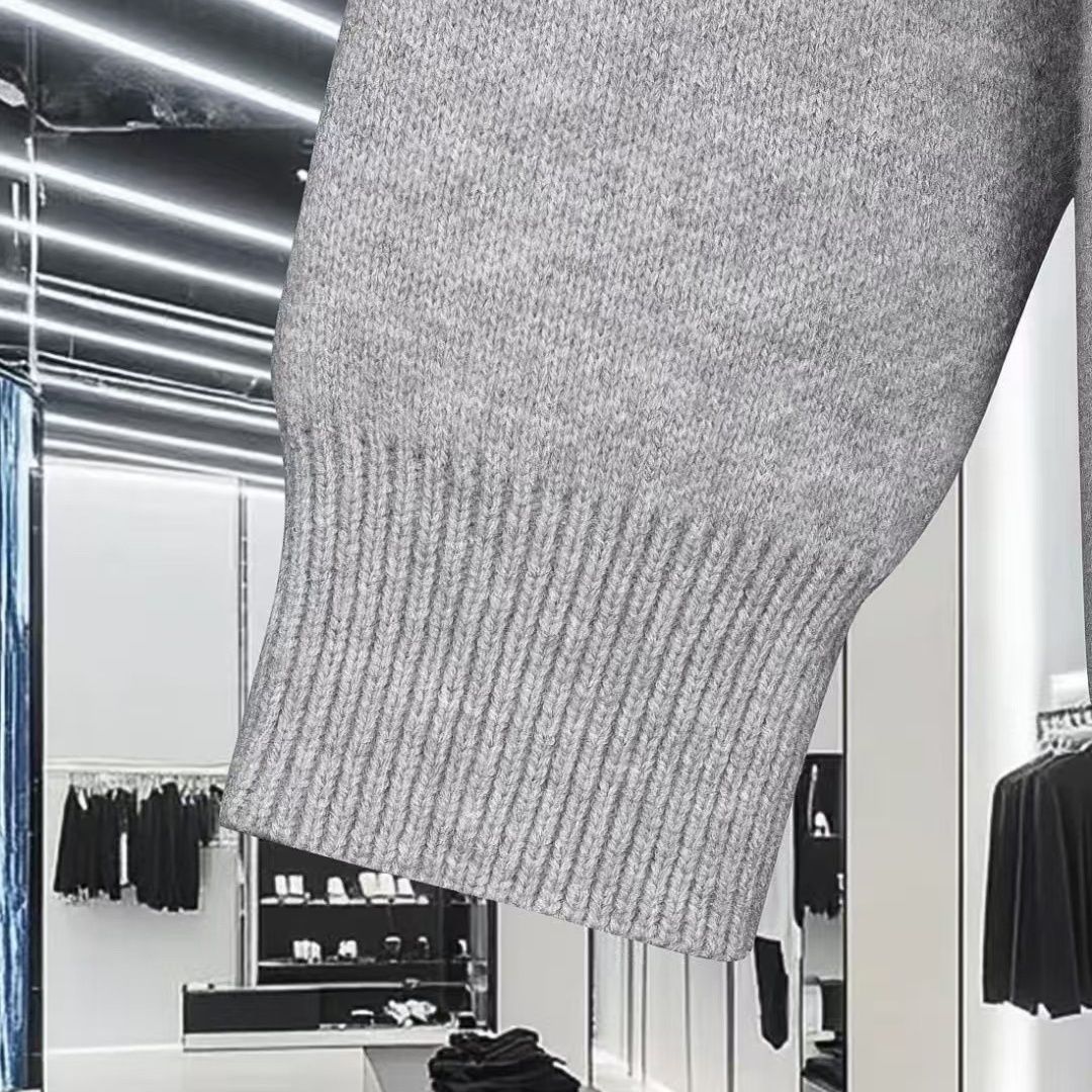 秋冬 刺繍ウールニットセーター ユニセックス 万能プルオーバー ラウンドネックトップス 新スタイル