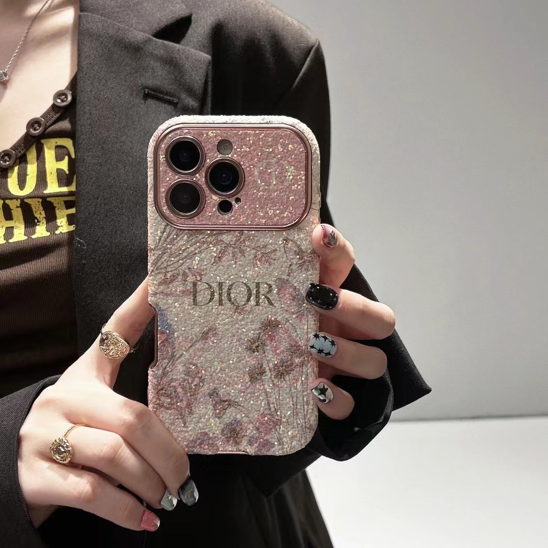 人気のトレンドブランド、スパンコールフラワー柄iPhone用スマホケース