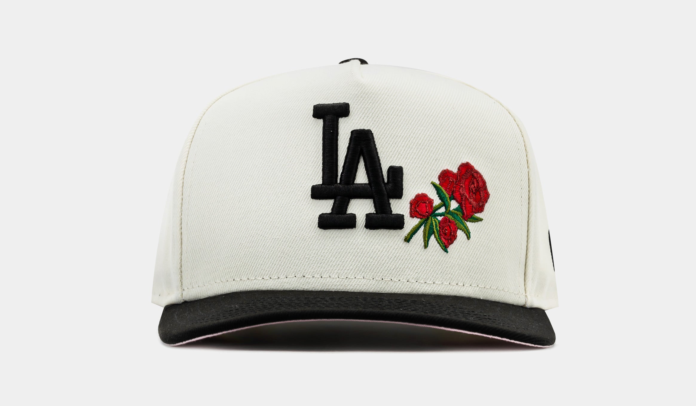 Shoe Palace Exclusive Los Angeles Dodgers Curve Rose 950AF Snapback Mens Hat (Chrome/Black)