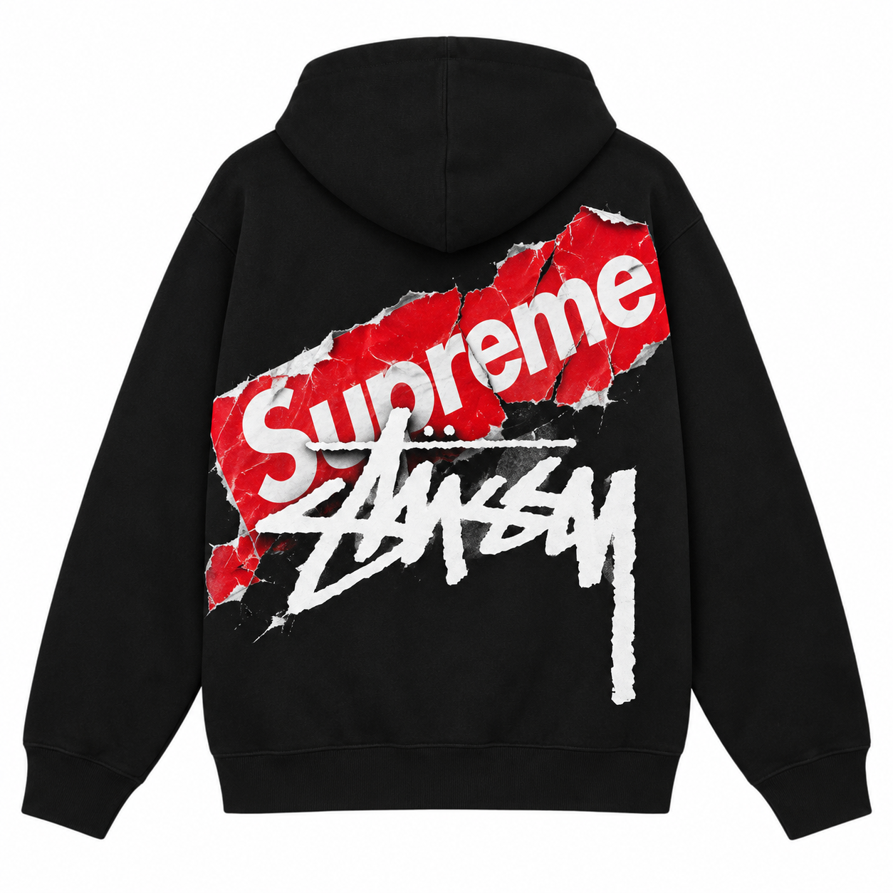 Supreme × Stussy トーンペーパー バックプリントパーカー