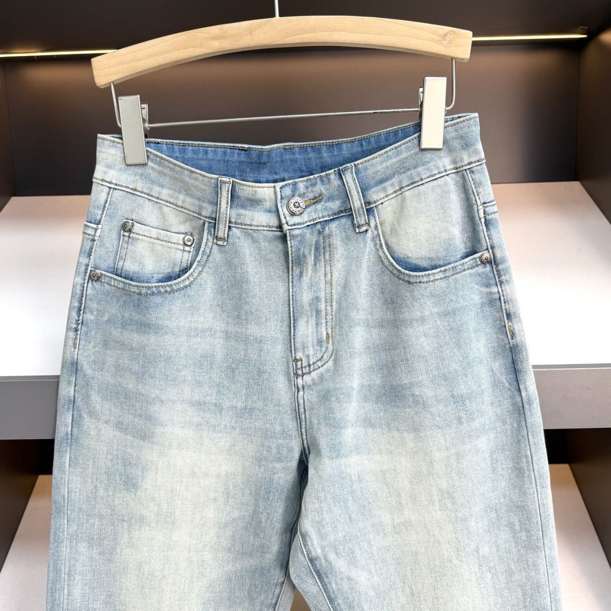 『S-3XL』カジュアルなスリムフィット刺繍入りメンズジーンズ、ファッショナブル