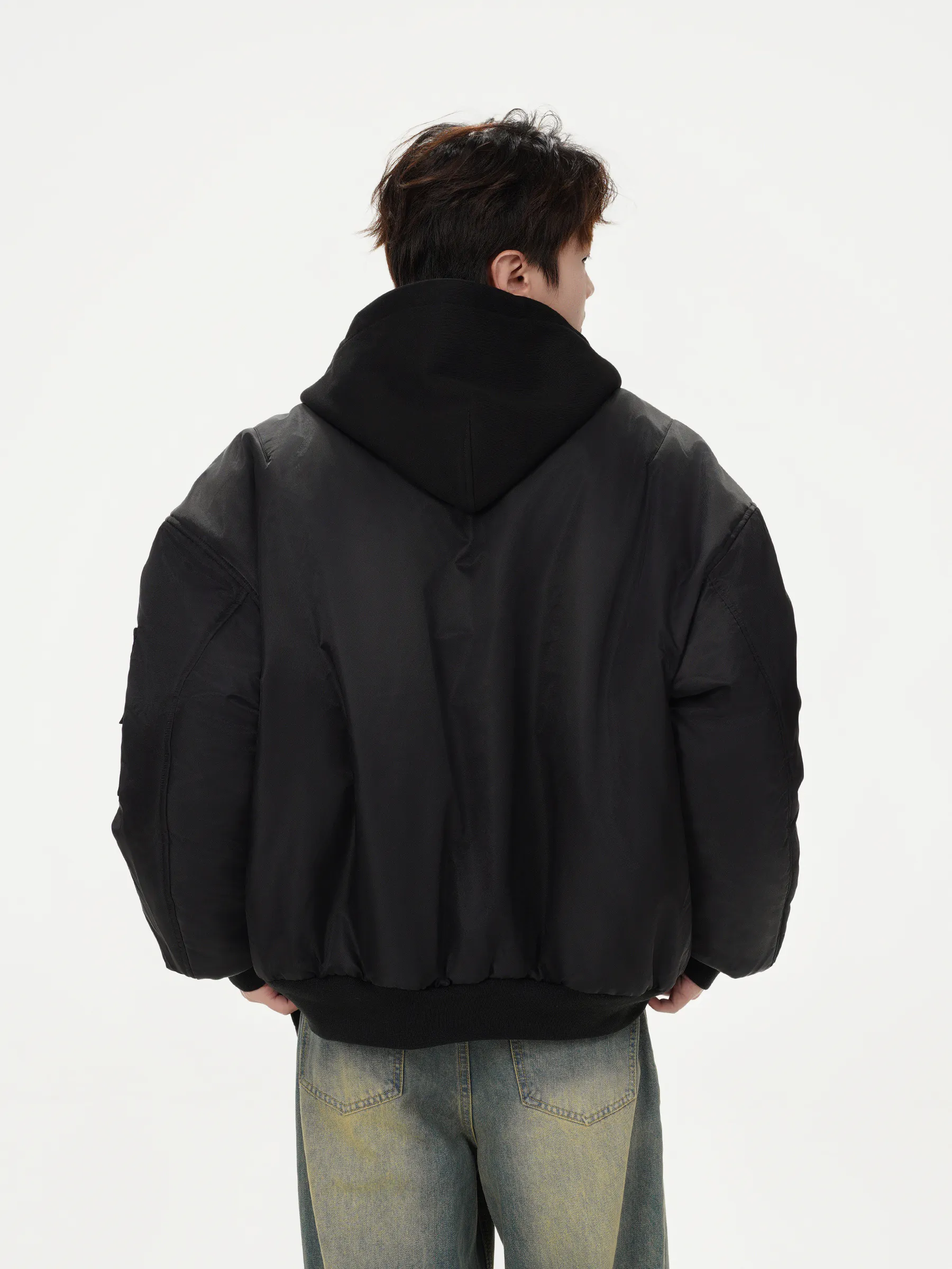 【STUSSY】フード付きダブルレイヤージャケット