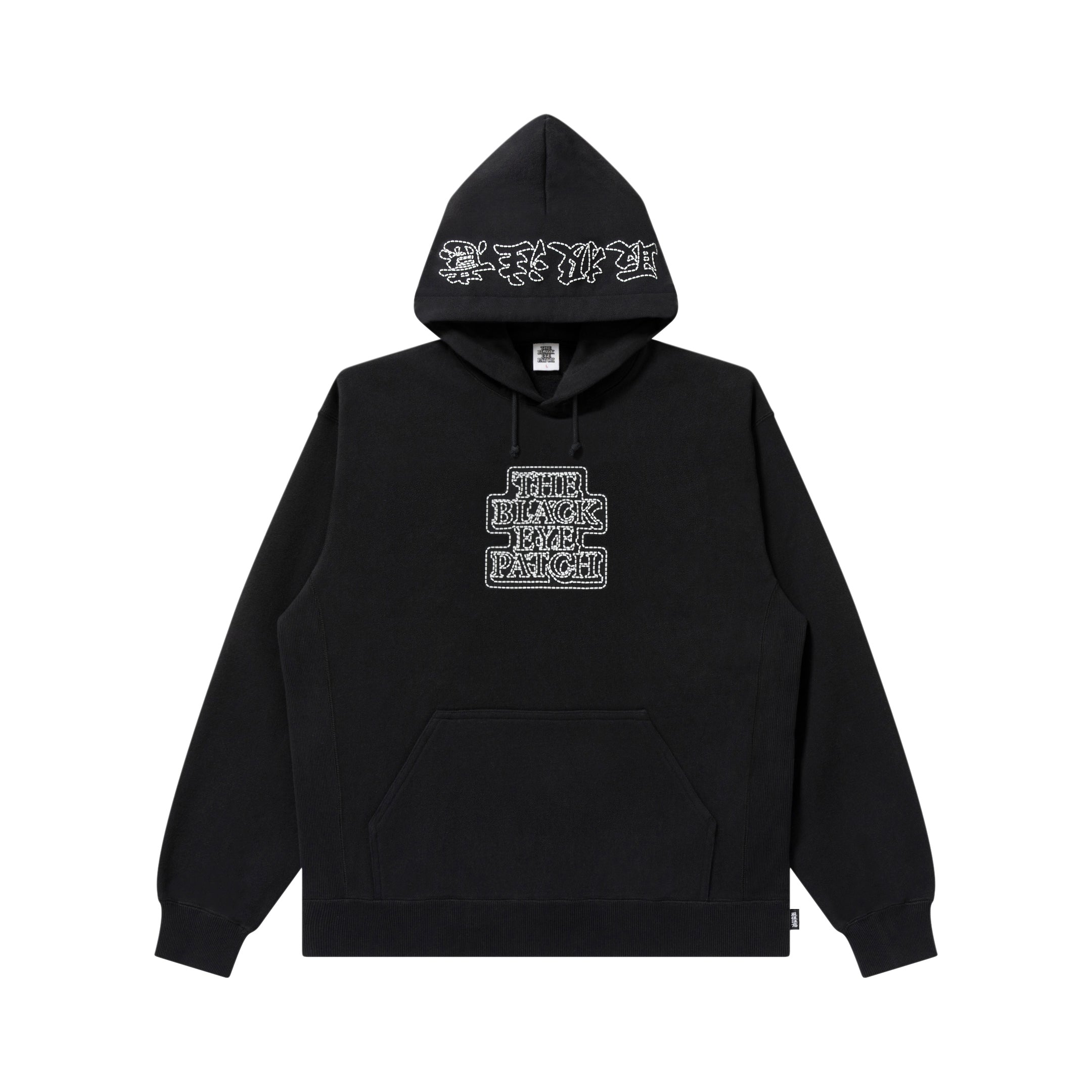 STITCH PRINTED OG LABEL HOODIE BLACK
