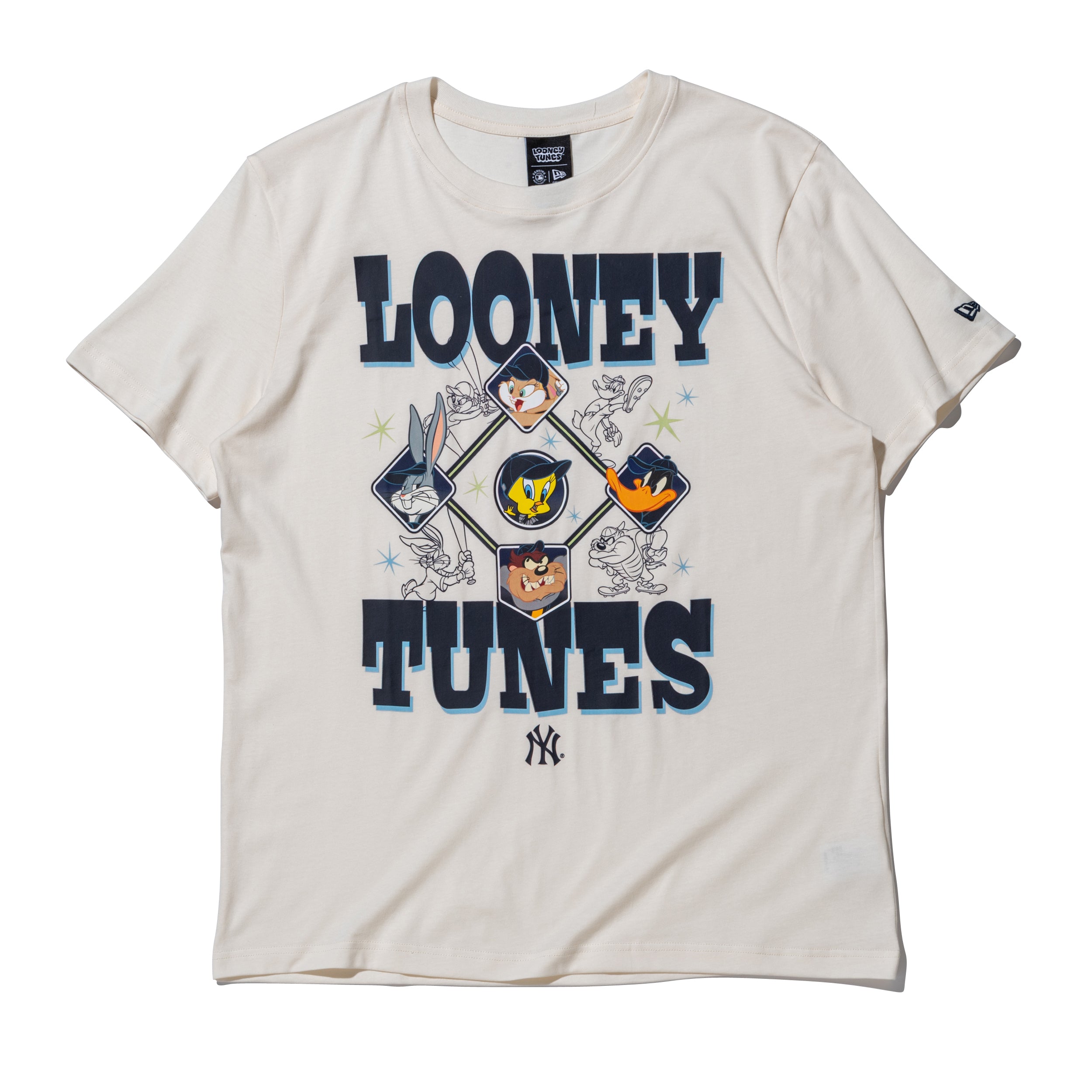 半袖 コットン Tシャツ Looney Tunes x MLB ニューヨーク・ヤンキース クロームホワイト