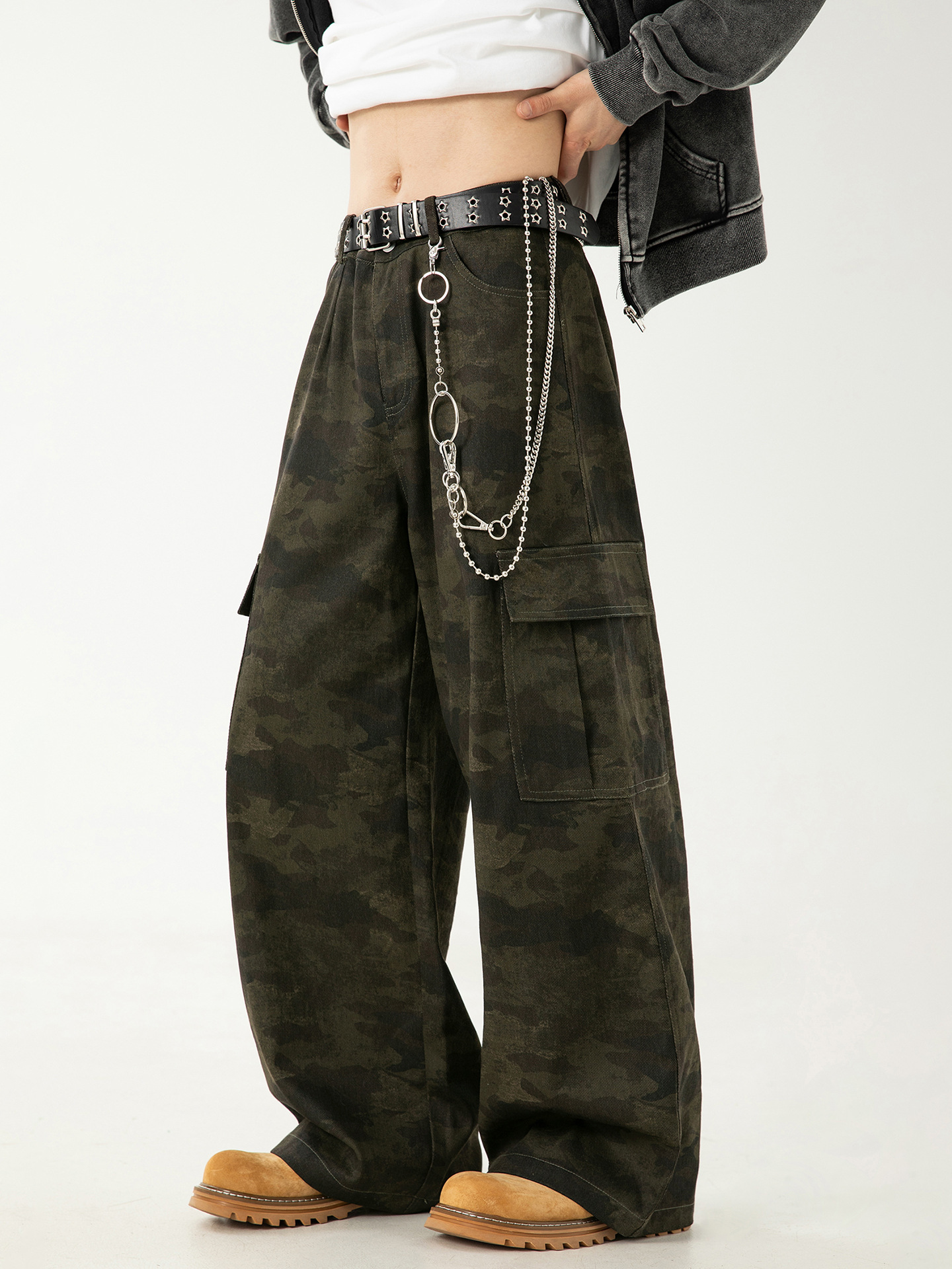 Stussy Straight-leg camouflage overalls