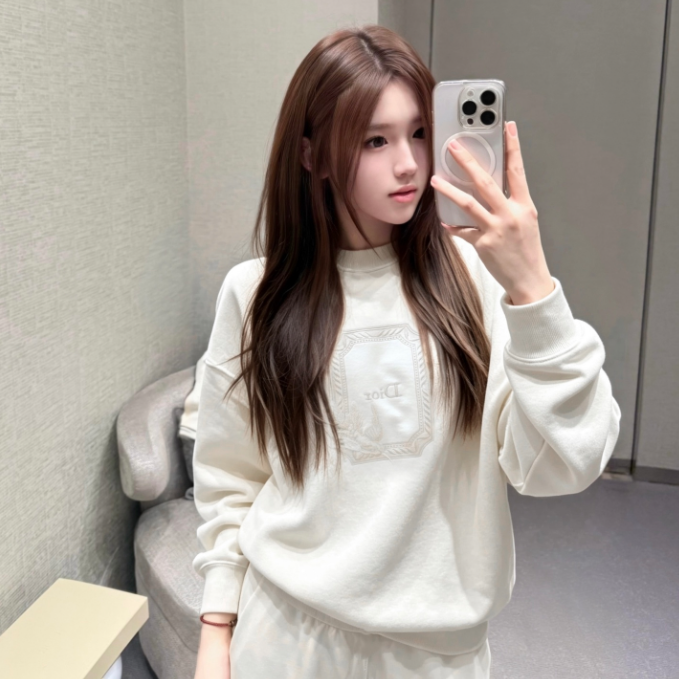 『S-XL』人気のハチドリ刺繍デザイン クルーネックスウェット 高品質で快適な着心地