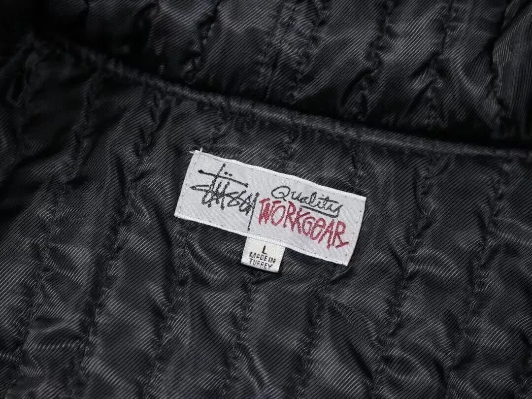 STUSSY帆布保温作業ジャケット綿版ツアー22AW CANVASINSULATED WORK JACKET帆布絶縁水洗いジャケット綿服綿聯帽ジッパーコート男女秋冬