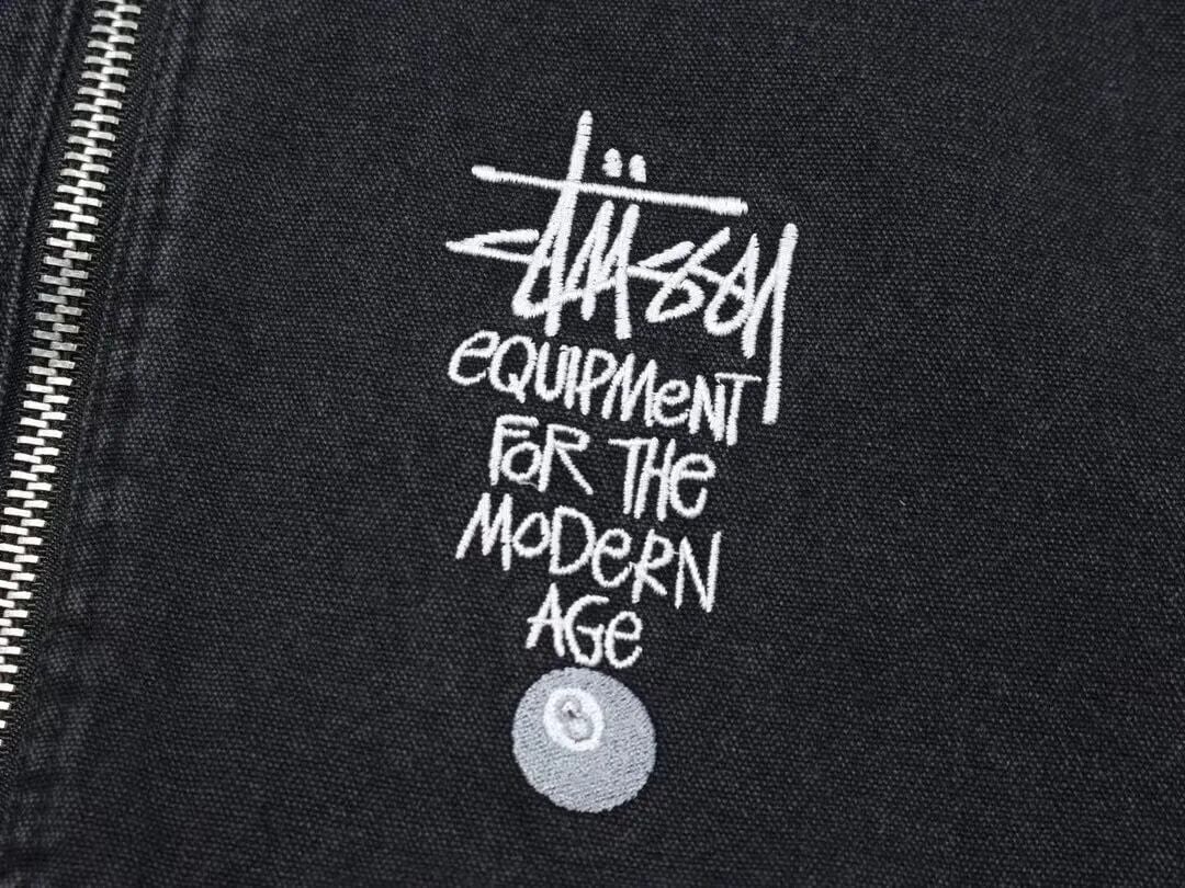 STUSSY帆布保温作業ジャケット綿版ツアー22AW CANVASINSULATED WORK JACKET帆布絶縁水洗いジャケット綿服綿聯帽ジッパーコート男女秋冬