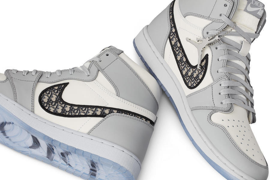 稀少なレアスニーカー！DIOR × Nike Air Jordan １ HIGH OG ディオール ナイキ エアジョーダン1 コラボレーションモデル ハイカット スニーカー グレー 選べる サイズ 新品未使用 最新 人気 靴 稀少