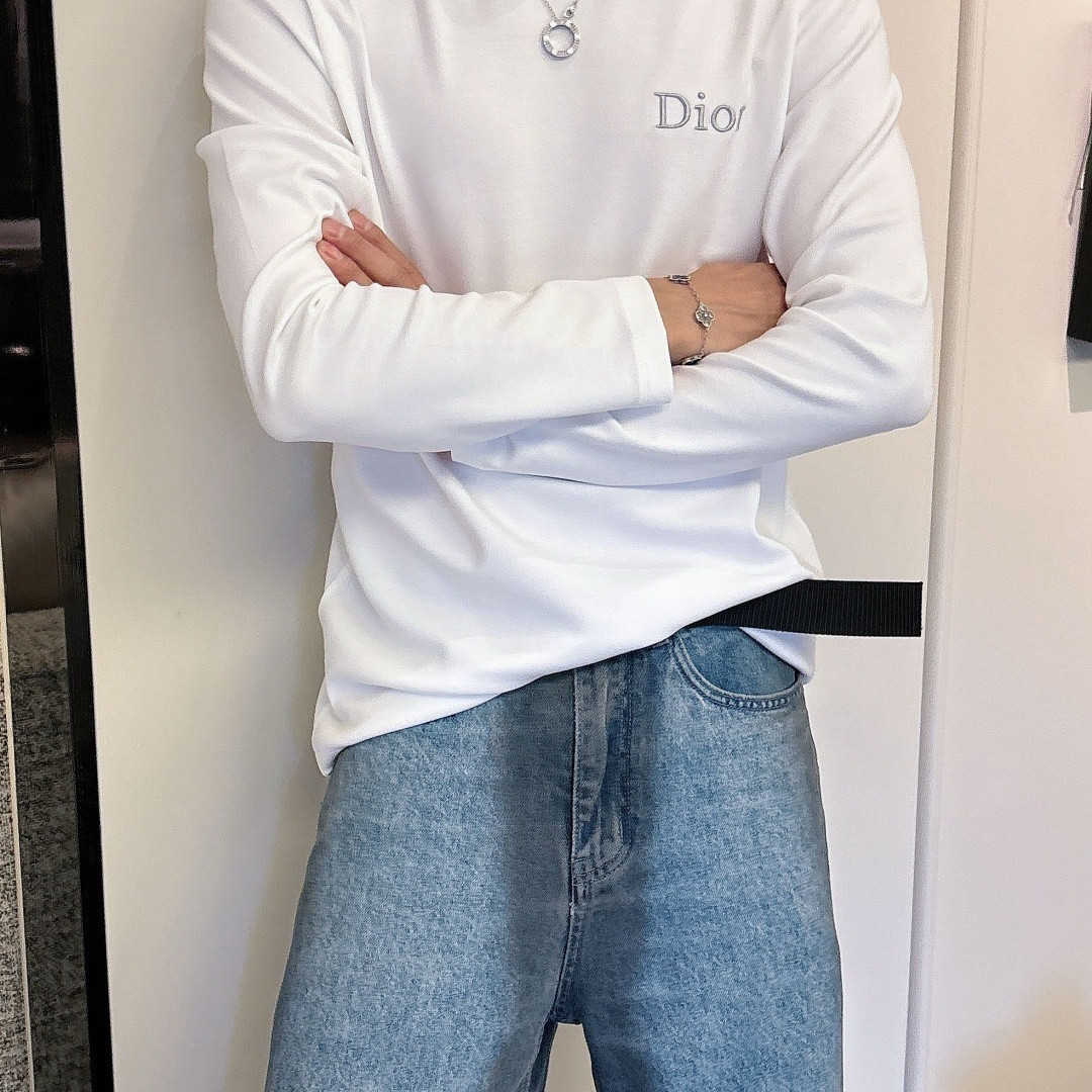 『S-2XL』アルファベット刺繍クルーネック長袖Tシャツ ペア カジュアル シンプル スウェット ゆったり インナー
