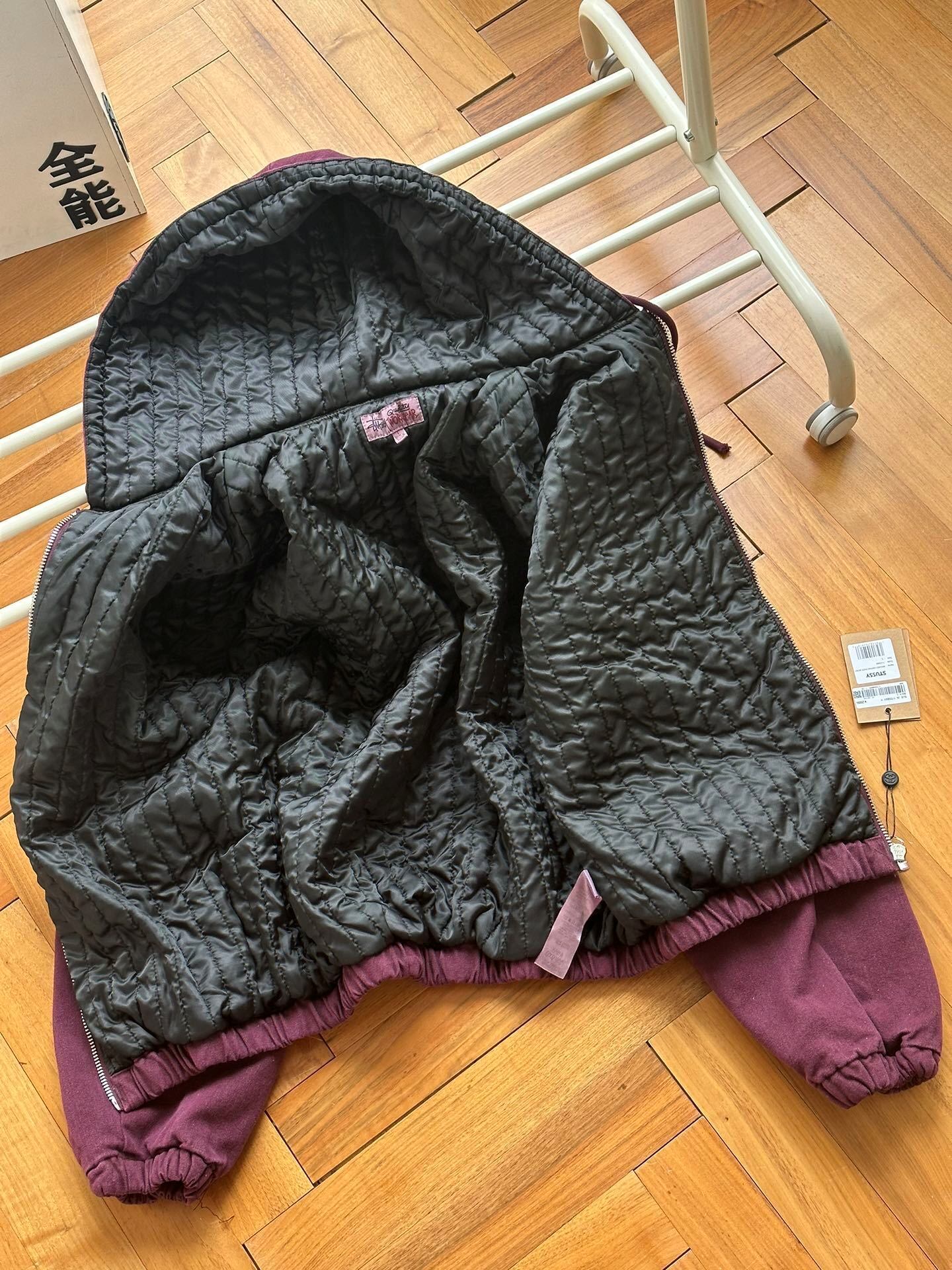 STUSSY帆布保温作業ジャケット綿版ツアー22AW CANVASINSULATED WORK JACKET帆布絶縁水洗いジャケット綿服綿聯帽ジッパーコート男女秋冬