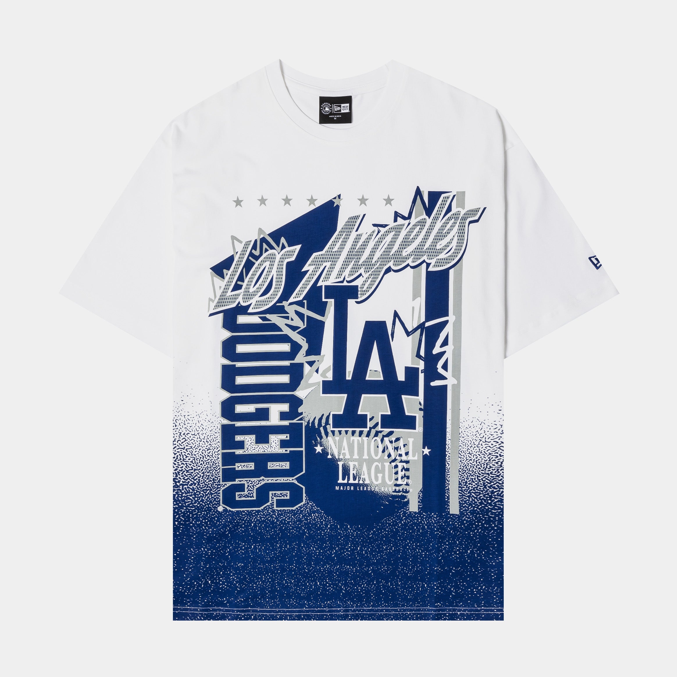 MLB Los Angeles Dodgers Gradient Mens Short Sleeve Shirt (White/Royal Blue)
