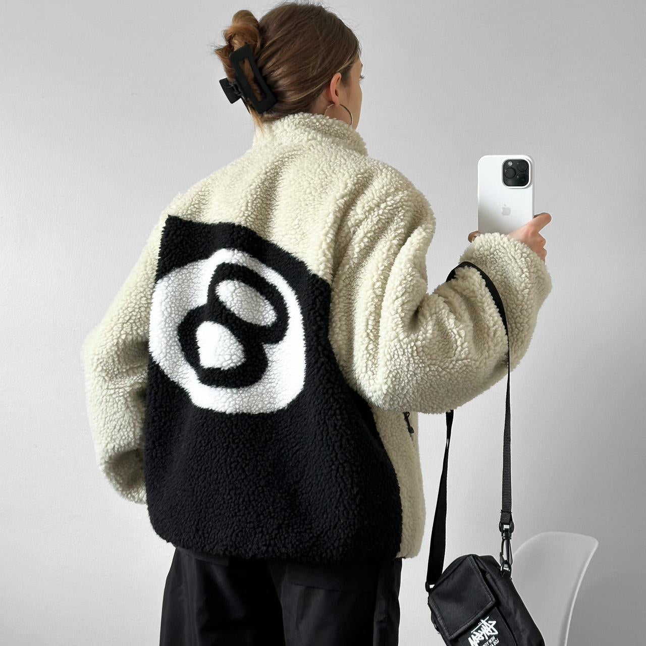 ☆送料関税込☆Stussy 8 Ball Sherpa Jacket Natural☆超人気☆