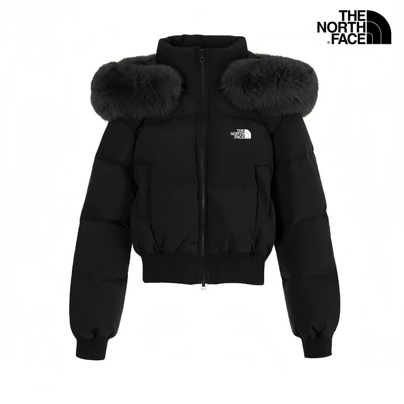 The North Face Fitted cotton jacket with fur-lined hood