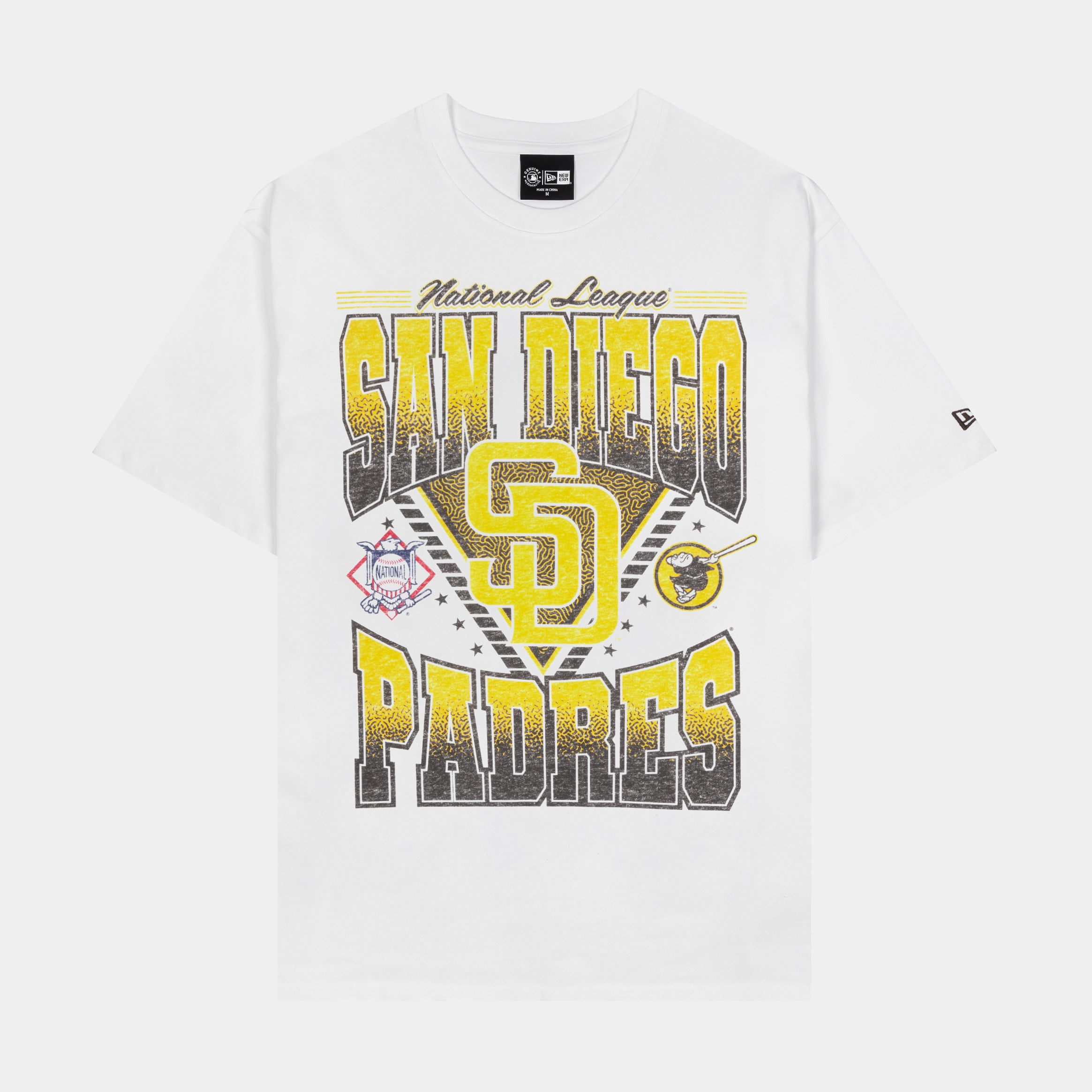 San Diego Padres MLB National League Mens Short Sleeve Shirt (White/Yellow)