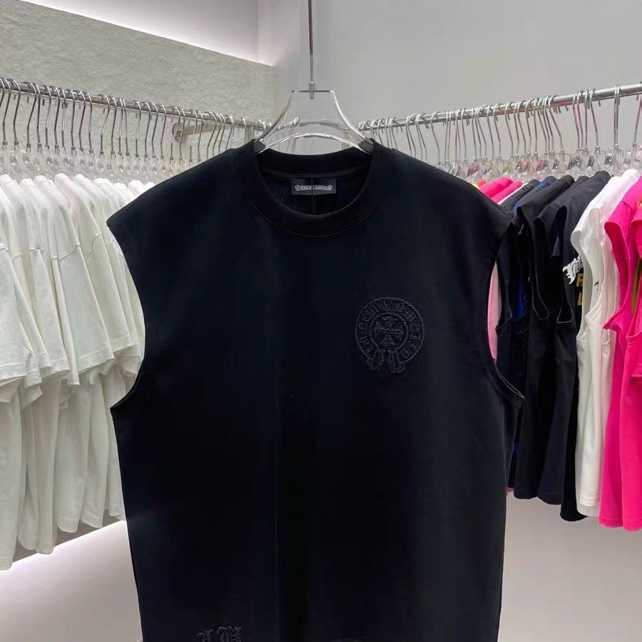 『S-XL』新作サマー刺繍入りノースリーブTシャツ ユニセックス