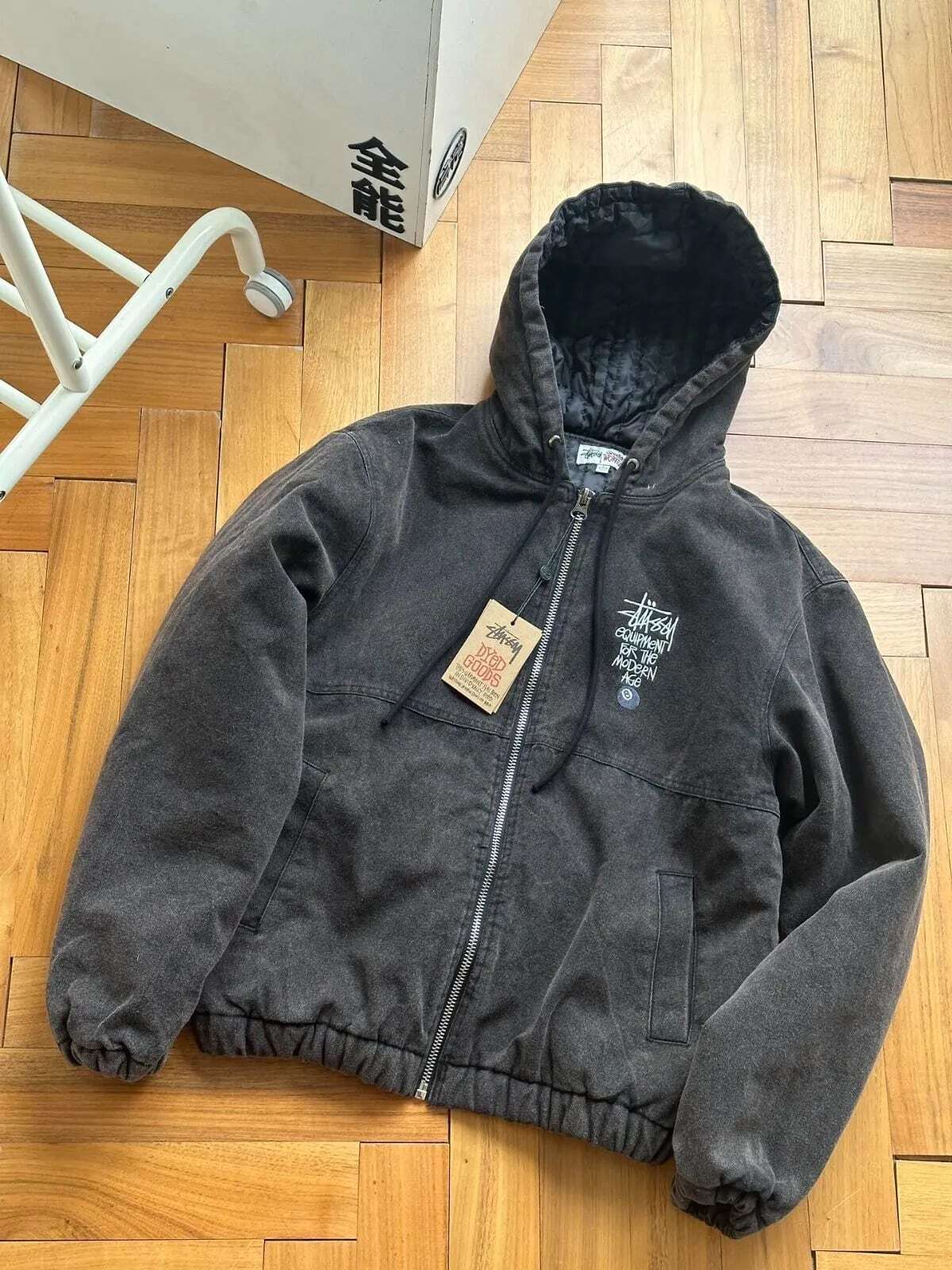 STUSSY帆布保温作業ジャケット綿版ツアー22AW CANVASINSULATED WORK JACKET帆布絶縁水洗いジャケット綿服綿聯帽ジッパーコート男女秋冬