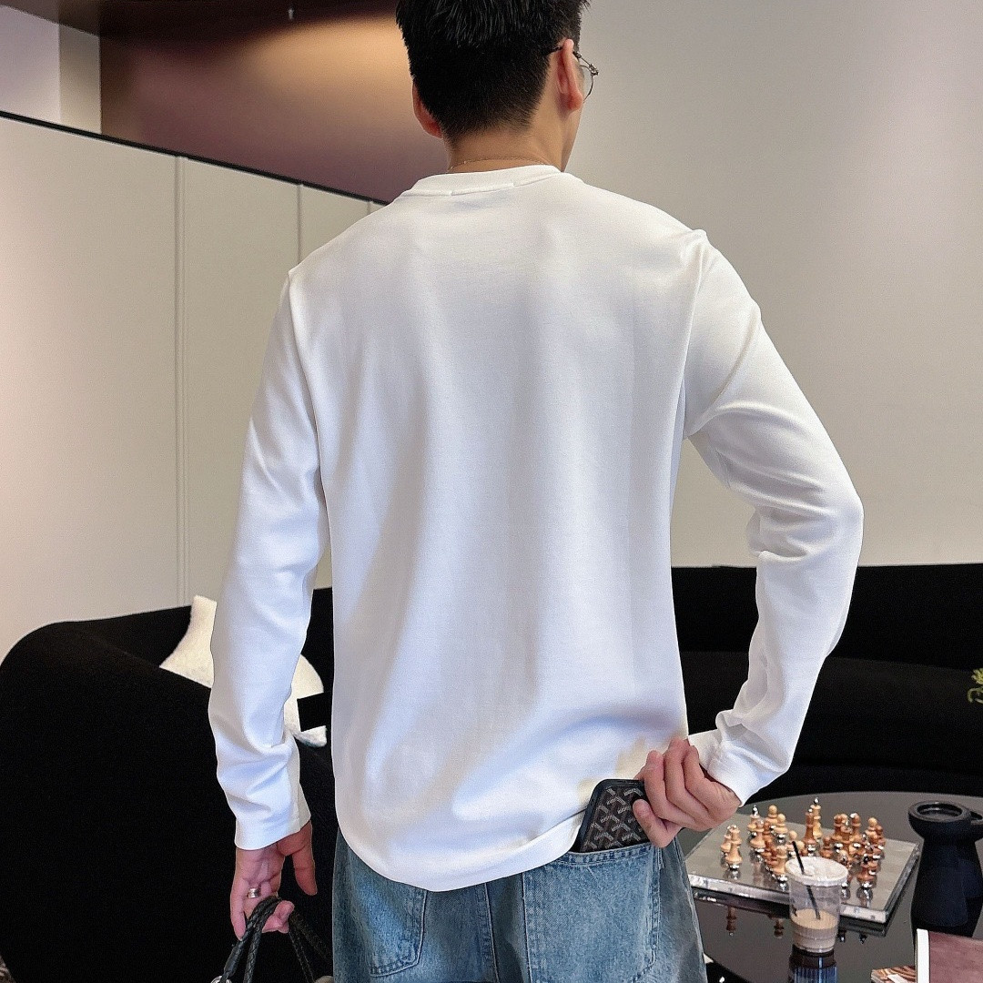 『S-2XL』アルファベット刺繍クルーネック長袖Tシャツ ペア カジュアル シンプル スウェット ゆったり インナー