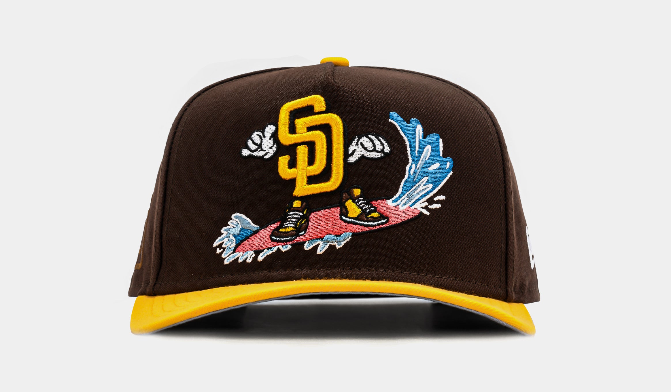San Diego Padres Cartoon 950AF Snapback Mens Hat (Brown/Yellow)
