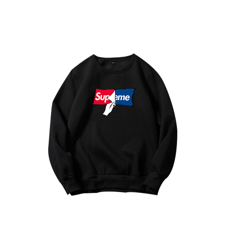 Supreme (シュプリーム) Logo クルーネックパーカー ブラック