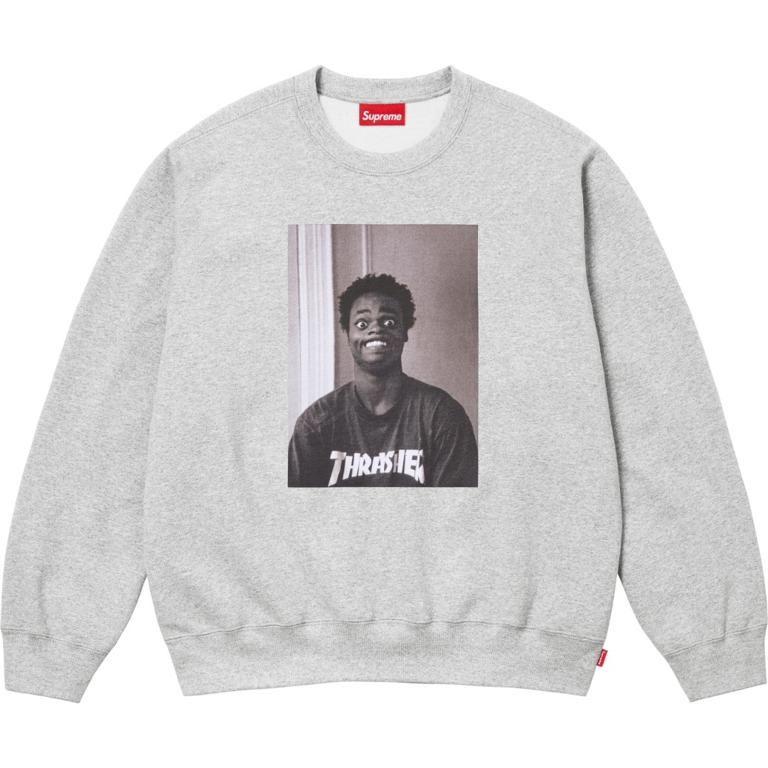 Supreme x Thrasher Crewneck "Heather Grey" (SUP-FW24-126-2）