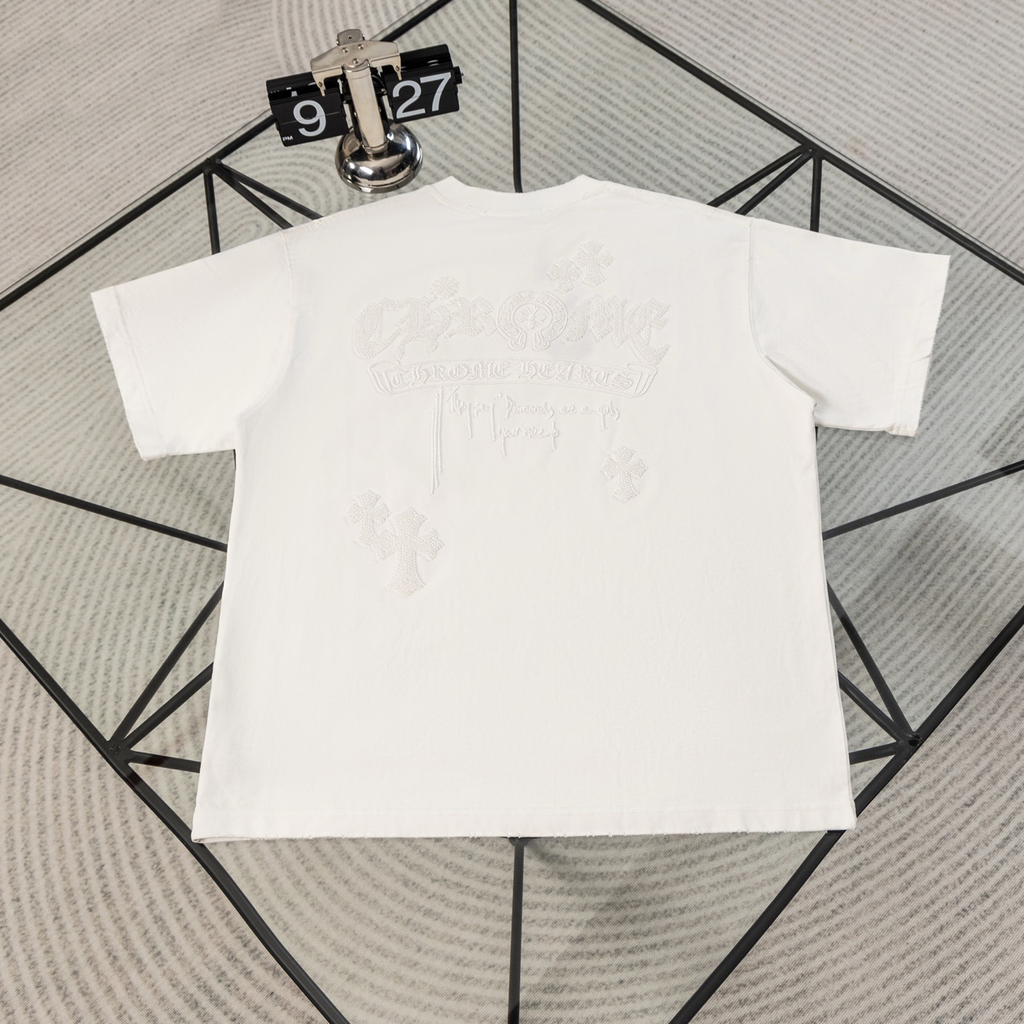 『S-XL』アメリカンストリートスタイル 半袖 刺繍入り ユニセックス クルーネックTシャツ