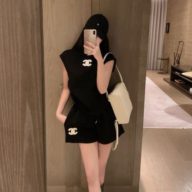 【S-L】2 点セット クルーネック T シャツ ハーフパンツ カジュアルセットアップ