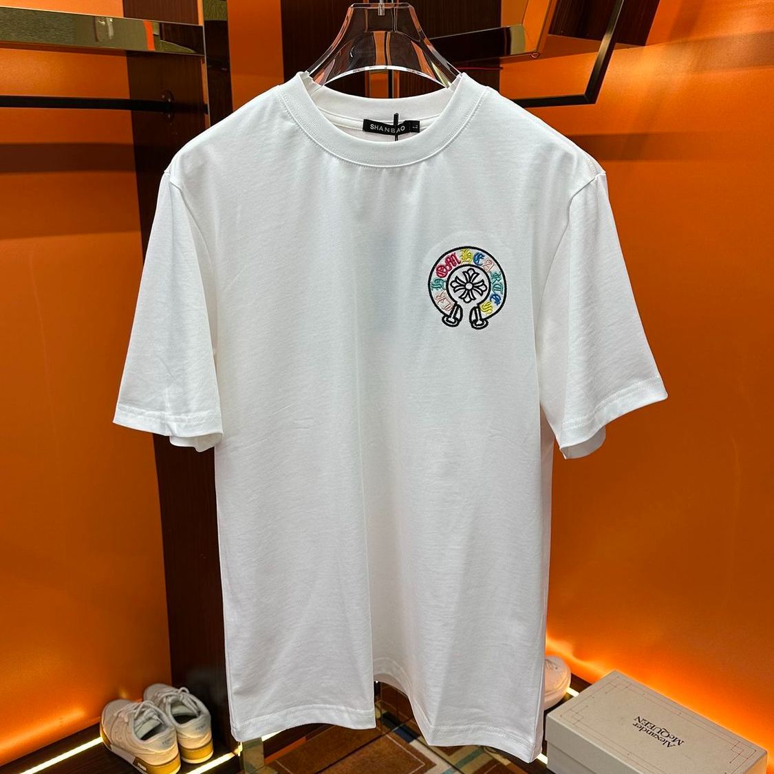 『M-5XL』ハイエンドファッション カラフル刺繍入り カジュアル ルーズ 半袖 メンズTシャツ