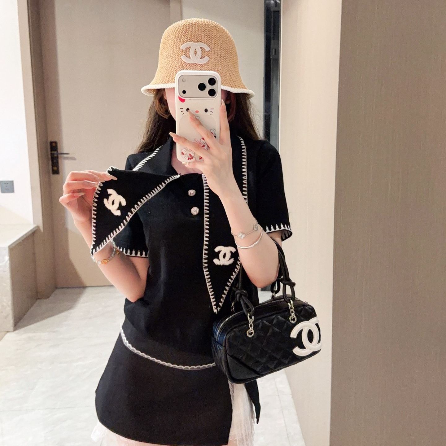 甘く可愛いドーパミンカラー カジュアルニット半袖トップス