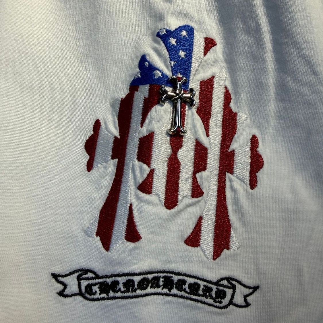 『S-XL』アメリカンストリートスタイル 半袖 刺繍アップリケ クルーネックTシャツ