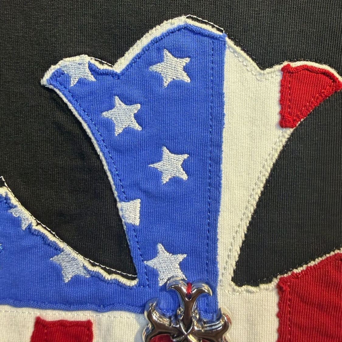 『S-XL』アメリカンストリートスタイル 半袖 刺繍アップリケ クルーネックTシャツ