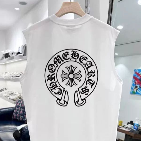 『M-3xL』ゆったりとしたプリント柄のノースリーブベスト、ユニセックスのカジュアルTシャツ