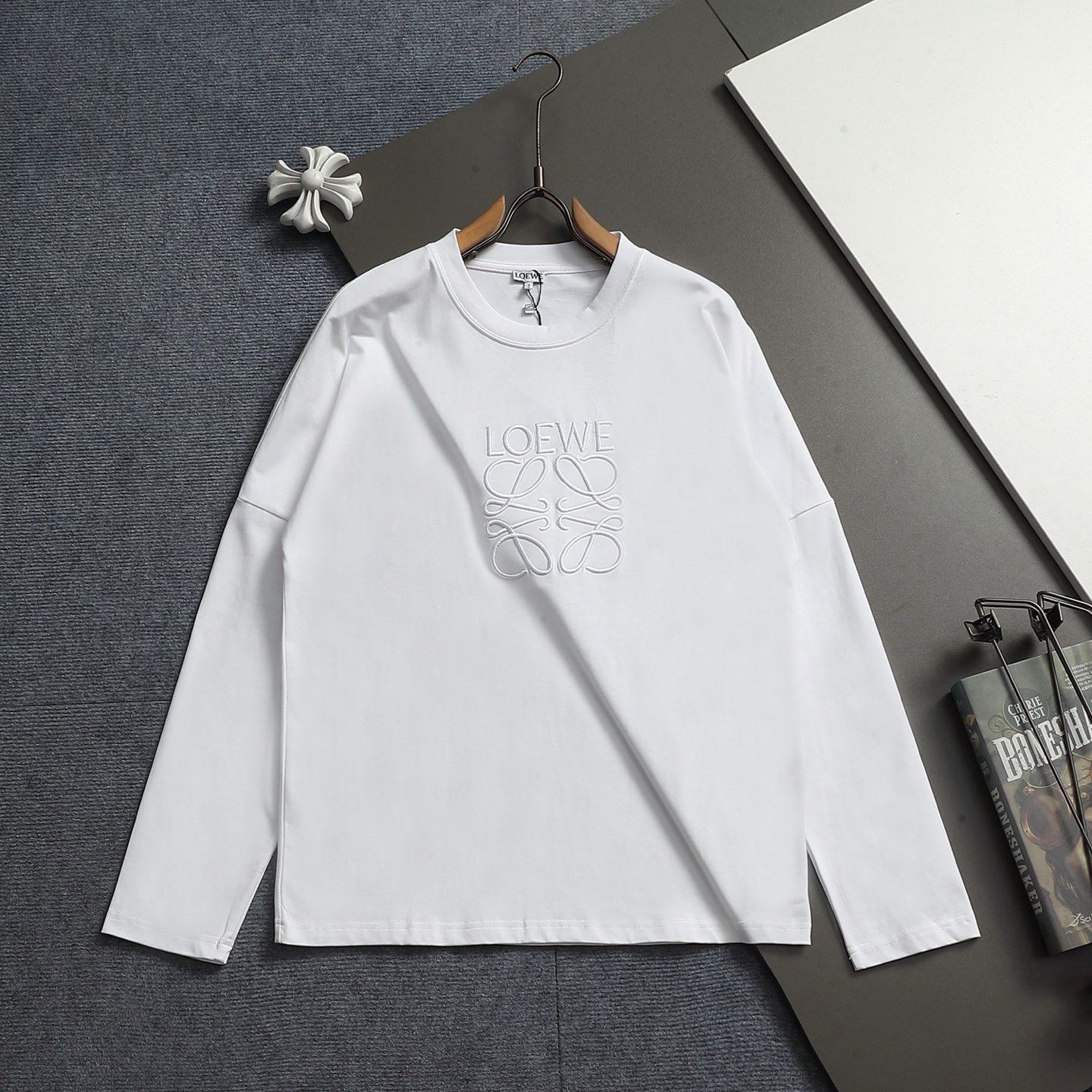 『S-XL』ラウンドネックの長袖、男女兼用で着回しのきくスタイル