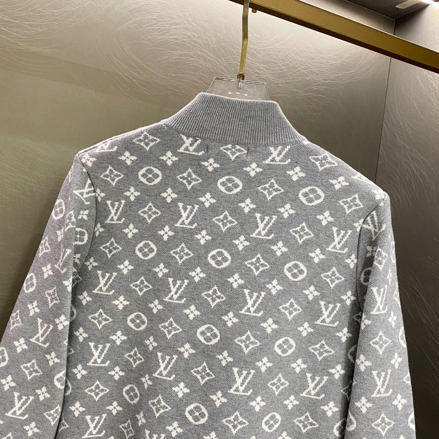 『M-XL』毎日コーデに活躍 フード付き総柄ニット開襟アウター