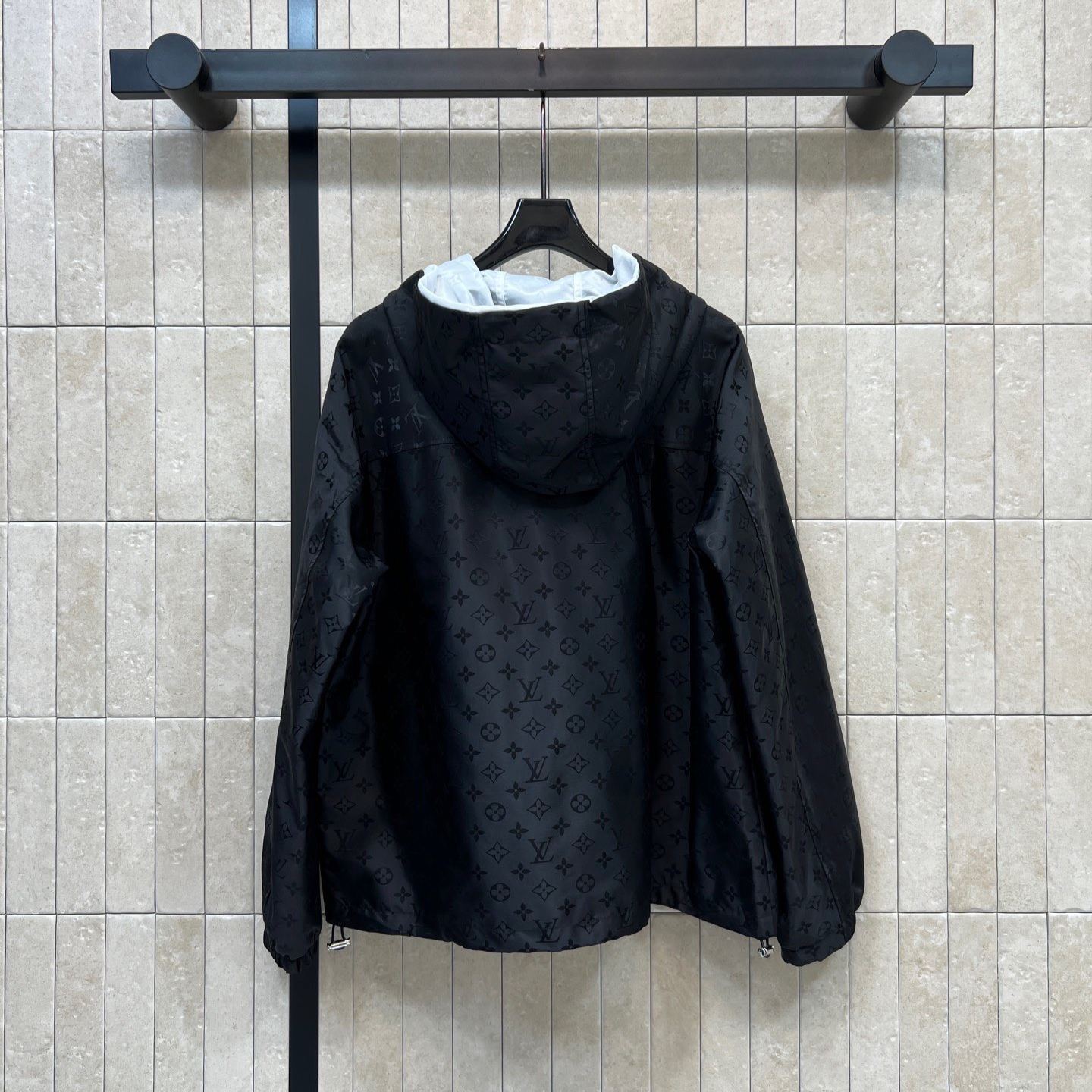 『M-XL』新作 フェイクレイヤード モノグラム柄 フード付き アウター 上品 高級感