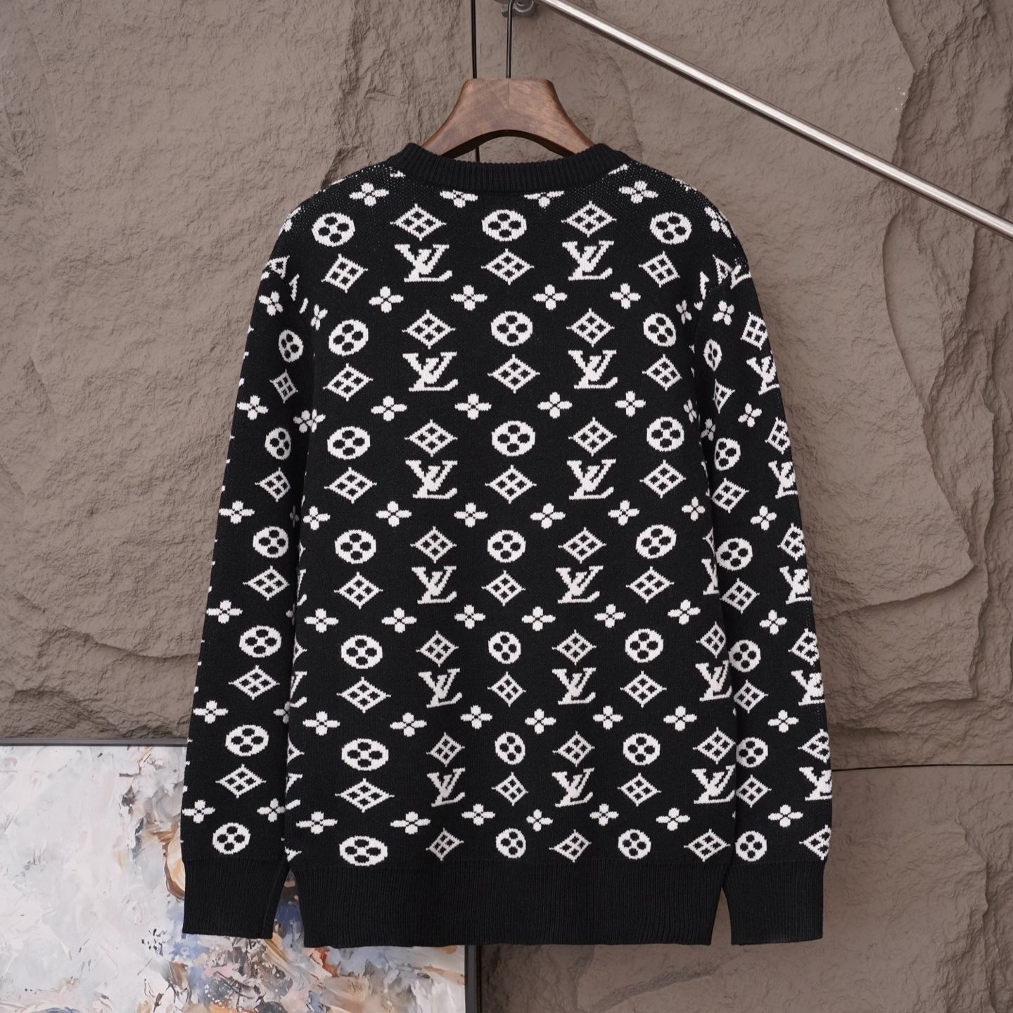 『S-XL』高品質 ジャカード クルーネック ニット セーター 防寒