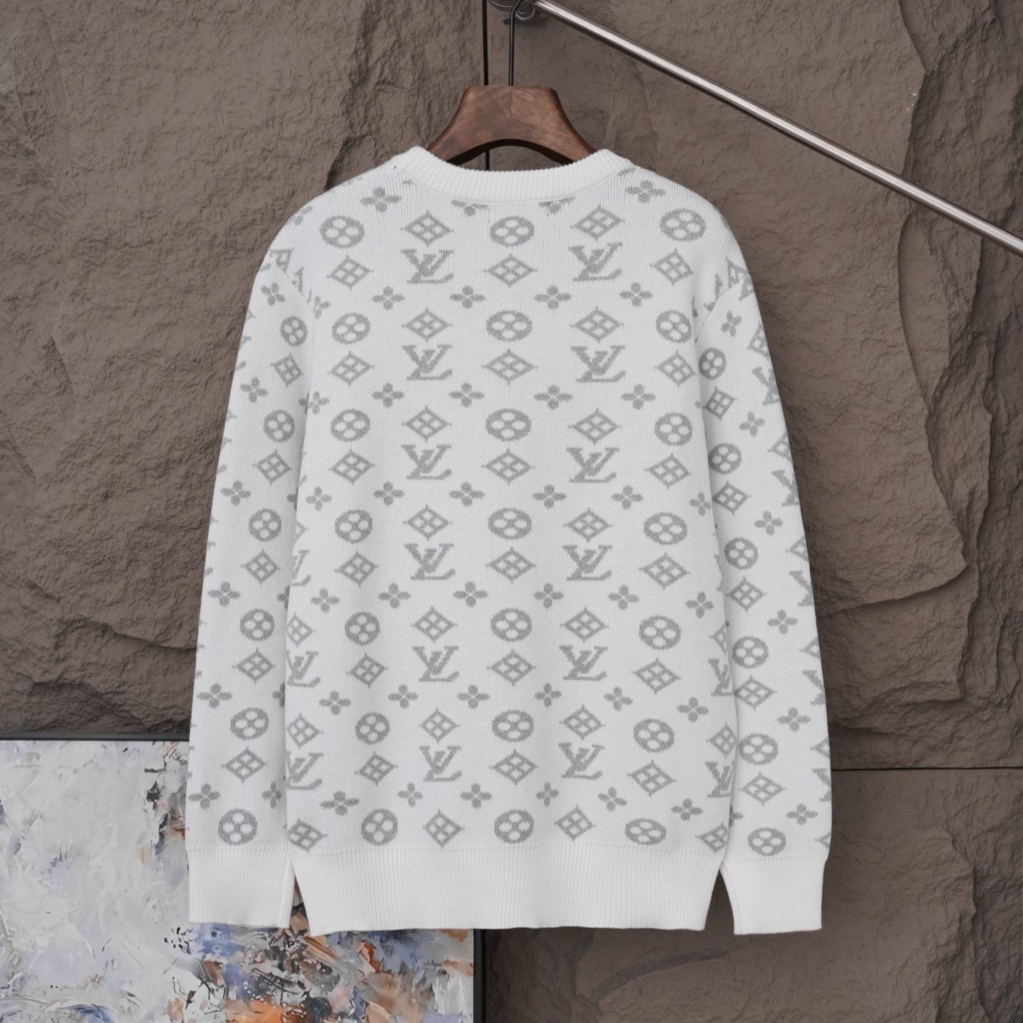 『S-XL』高品質 ジャカード クルーネック ニット セーター 防寒