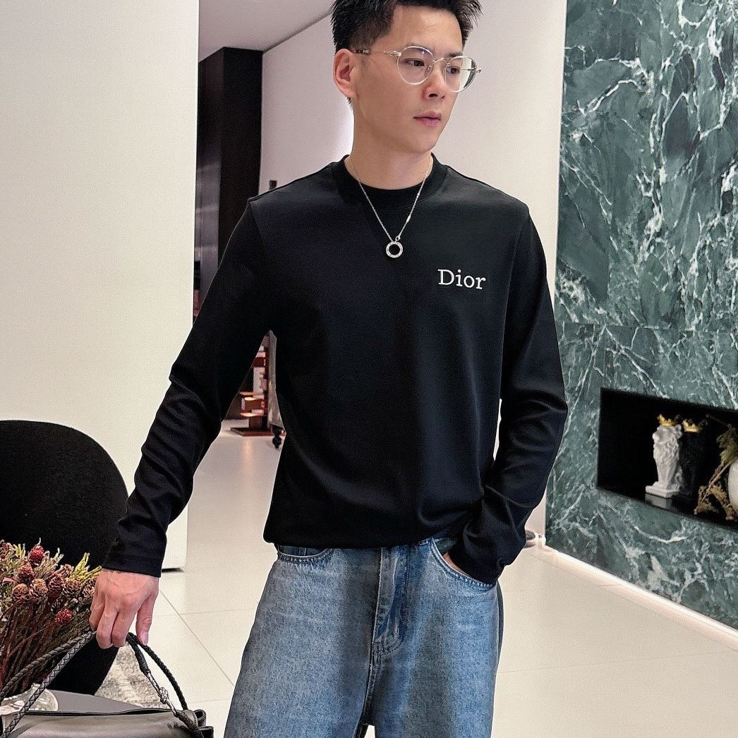 『S-2XL』アルファベット刺繍クルーネック長袖Tシャツ ペア カジュアル シンプル スウェット ゆったり インナー