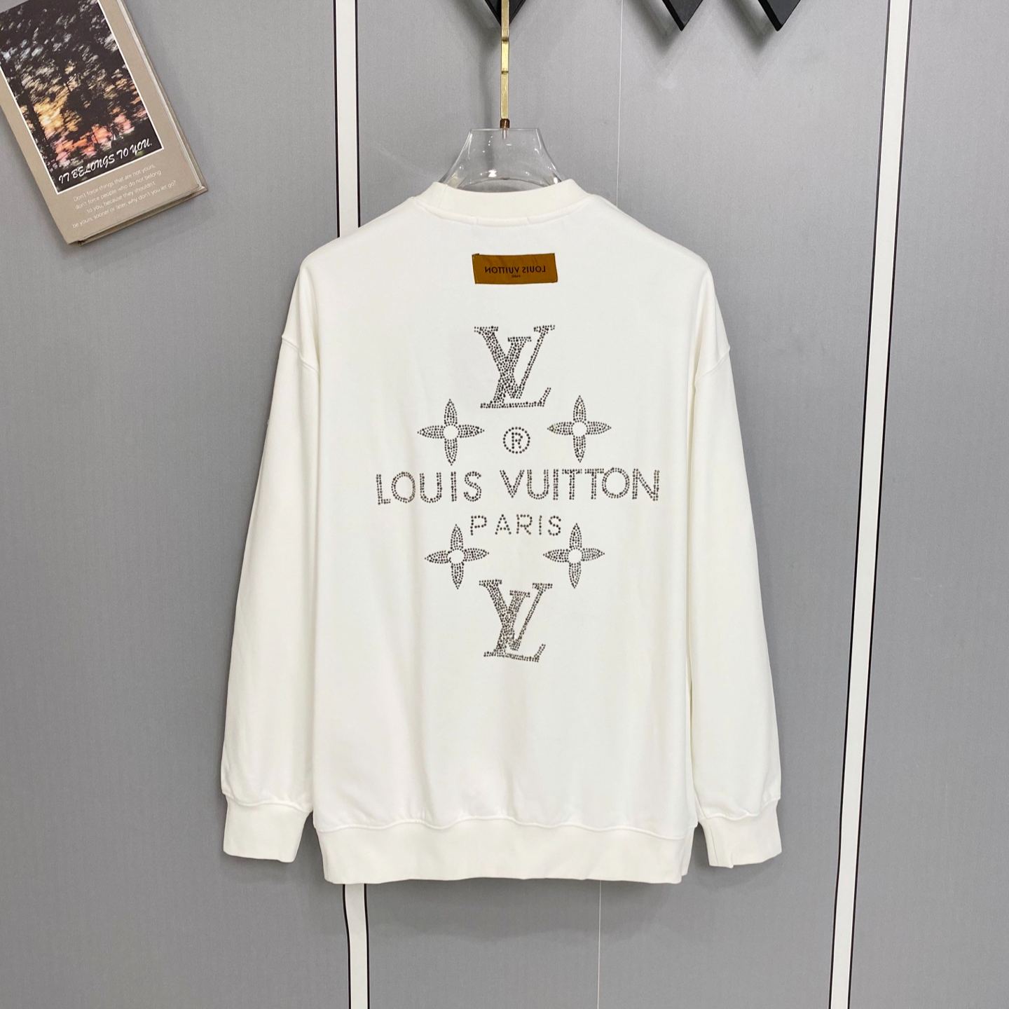『S-XL』ラインストーン付きコットンフリース素材タグ付きコットンパーカー スウェットシャツ 万能