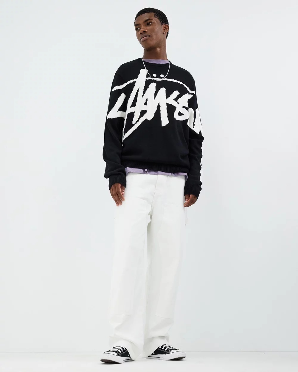 STUSSY ステューシー Stock Sweater Knit ロゴ ニットセーター