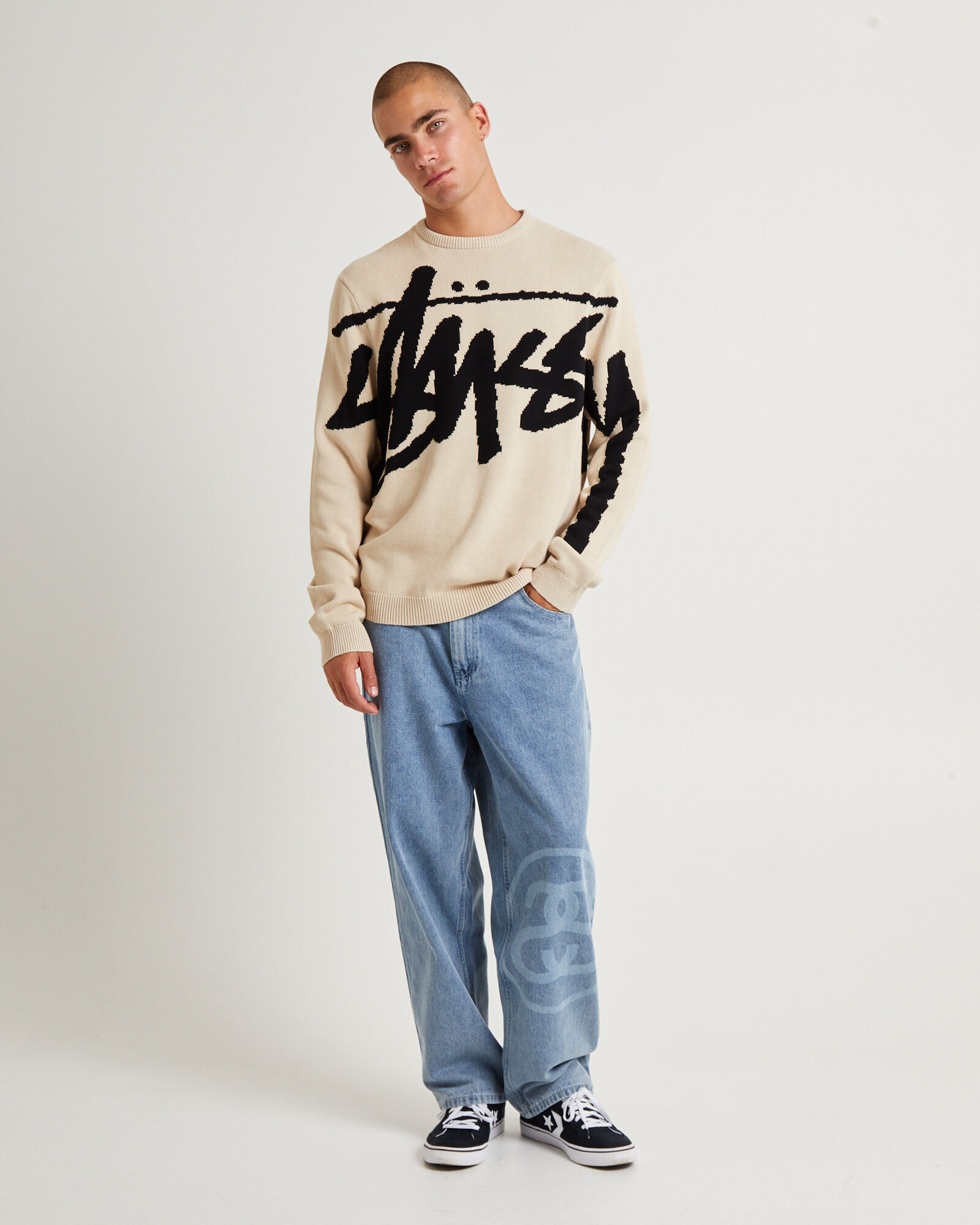 STUSSY ステューシー Stock Sweater Knit ロゴ ニットセーター