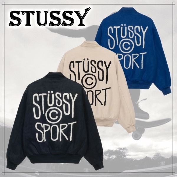 ★23-24FW新作★STUSSY★SPORT MELTON VARSITY JACKET