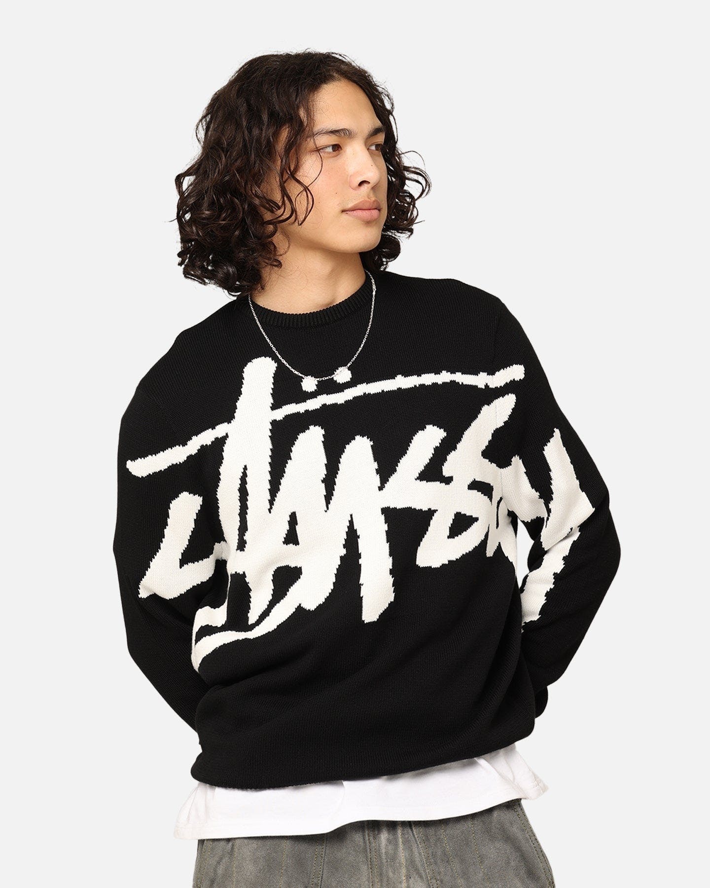 STUSSY ステューシー Stock Sweater Knit ロゴ ニットセーター