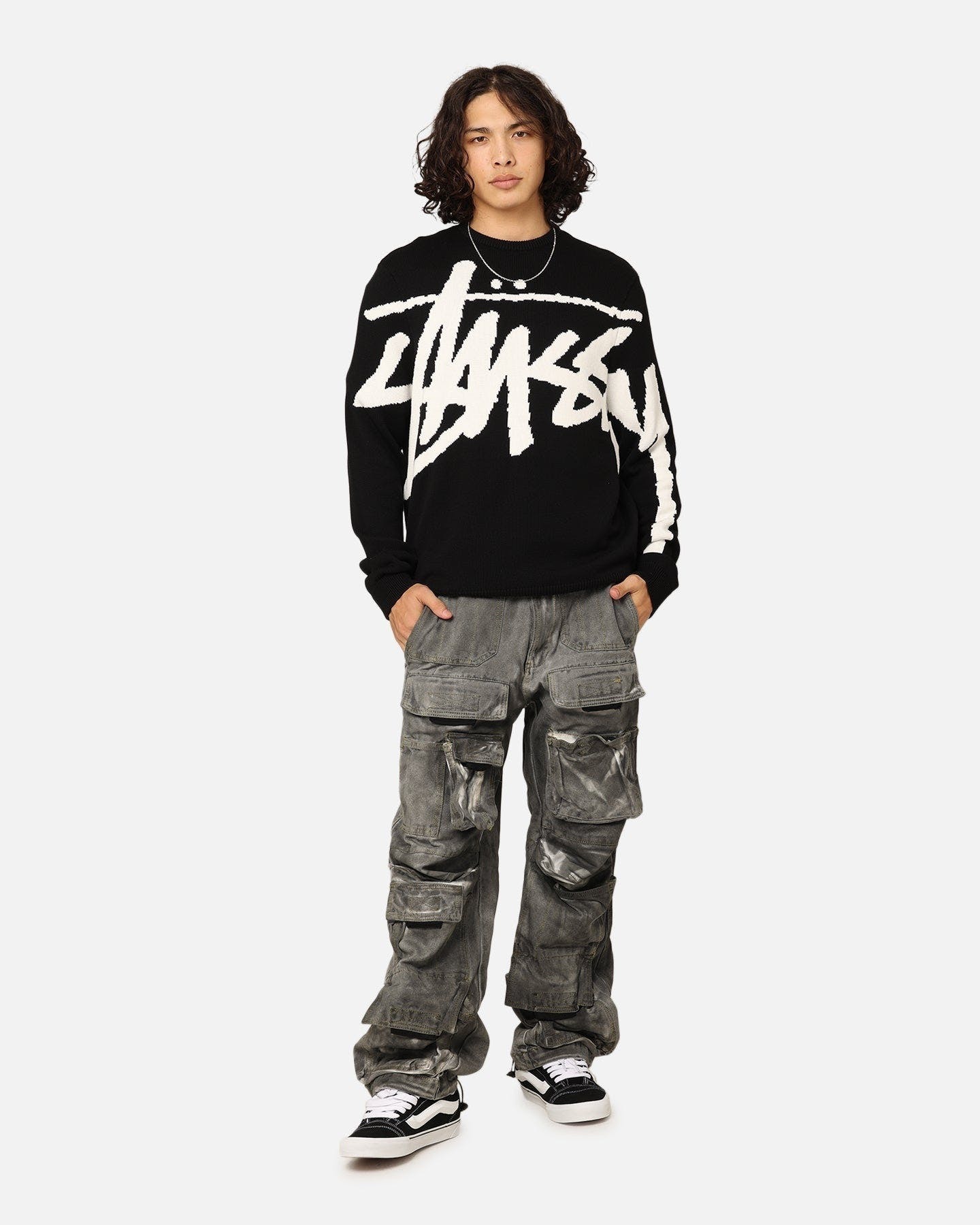 STUSSY ステューシー Stock Sweater Knit ロゴ ニットセーター