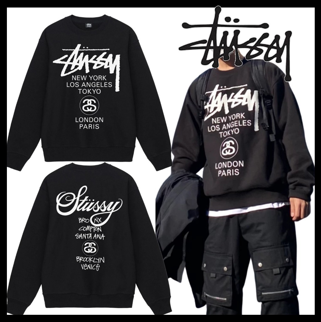 ★送料・関税込★Stussy★Stussy World Tour Crew Black 2022★