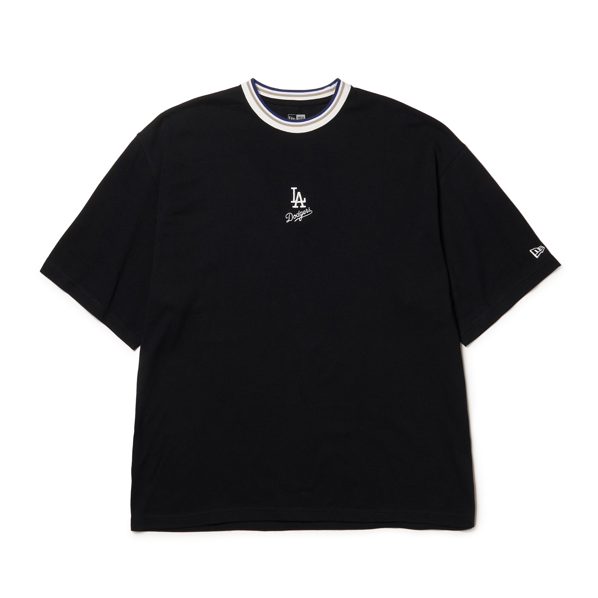 半袖 オーバーサイズド コットン Tシャツ ロサンゼルス・ドジャース ミニロゴ ブラック