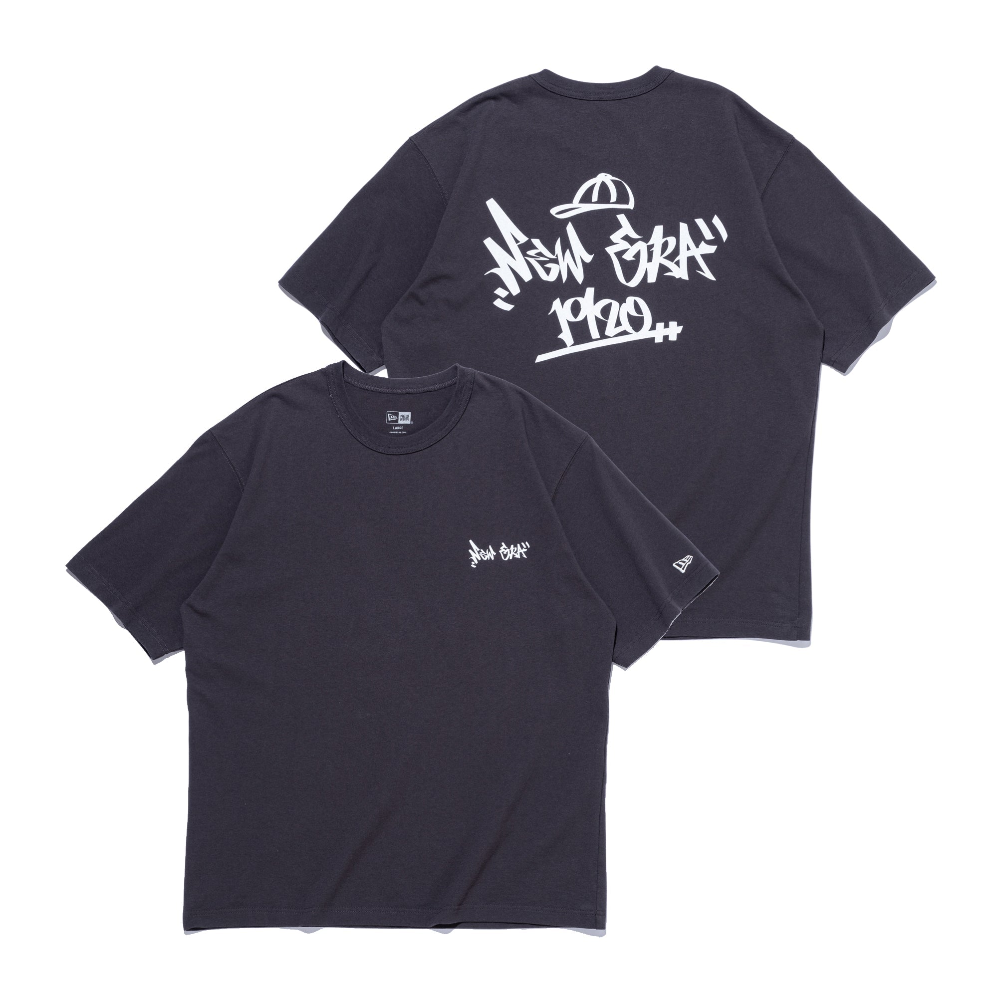 半袖 ウォッシュドコットン Tシャツ Wall Art Cap スミクロ