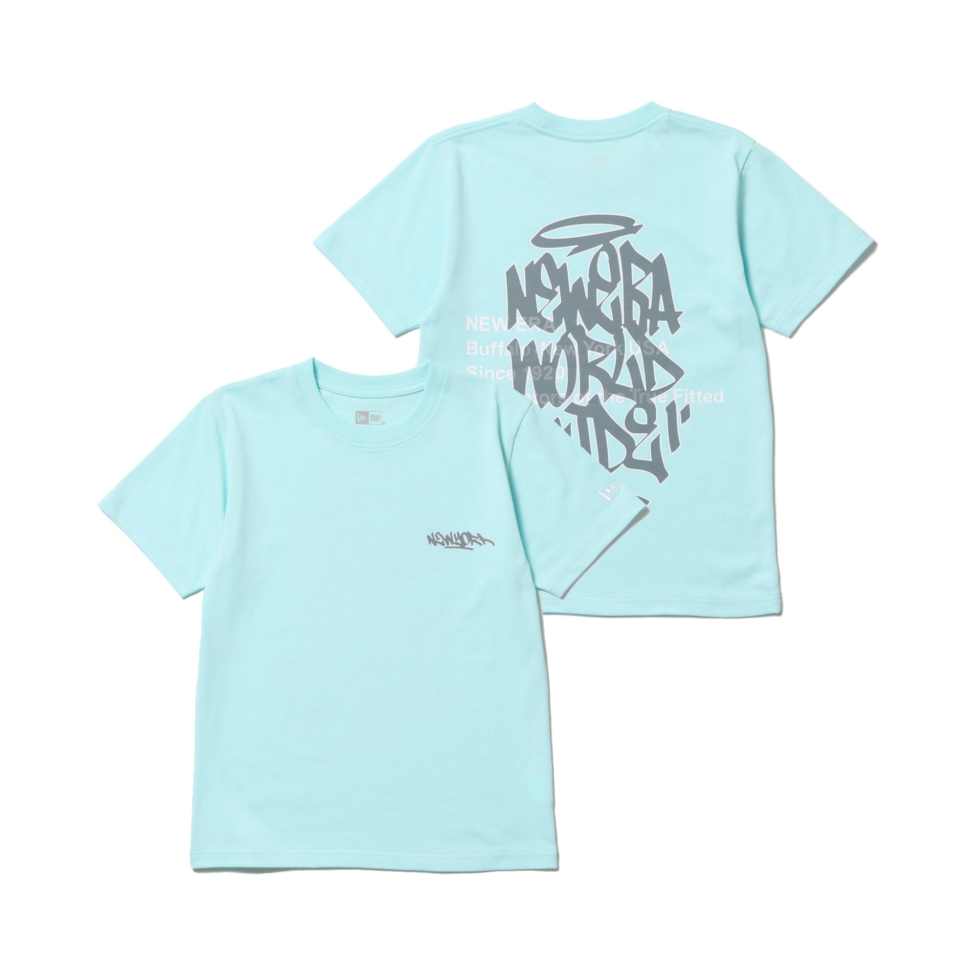キッズ Youth 半袖 コットン Tシャツ Graffiti セレストブルー