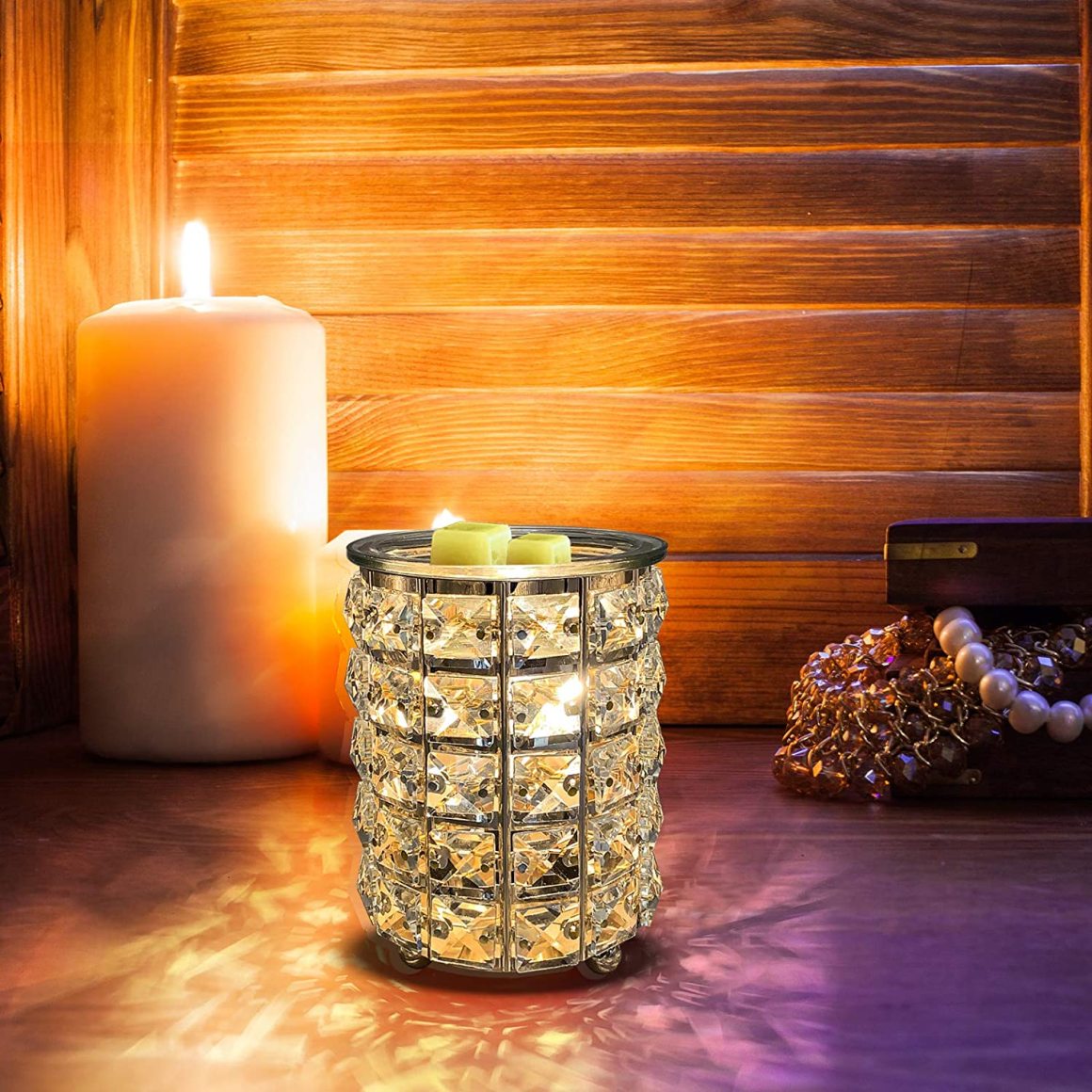 Wrought Iron Crystal Wax Melt Warmer Electric Oil Burner Wax Melt for