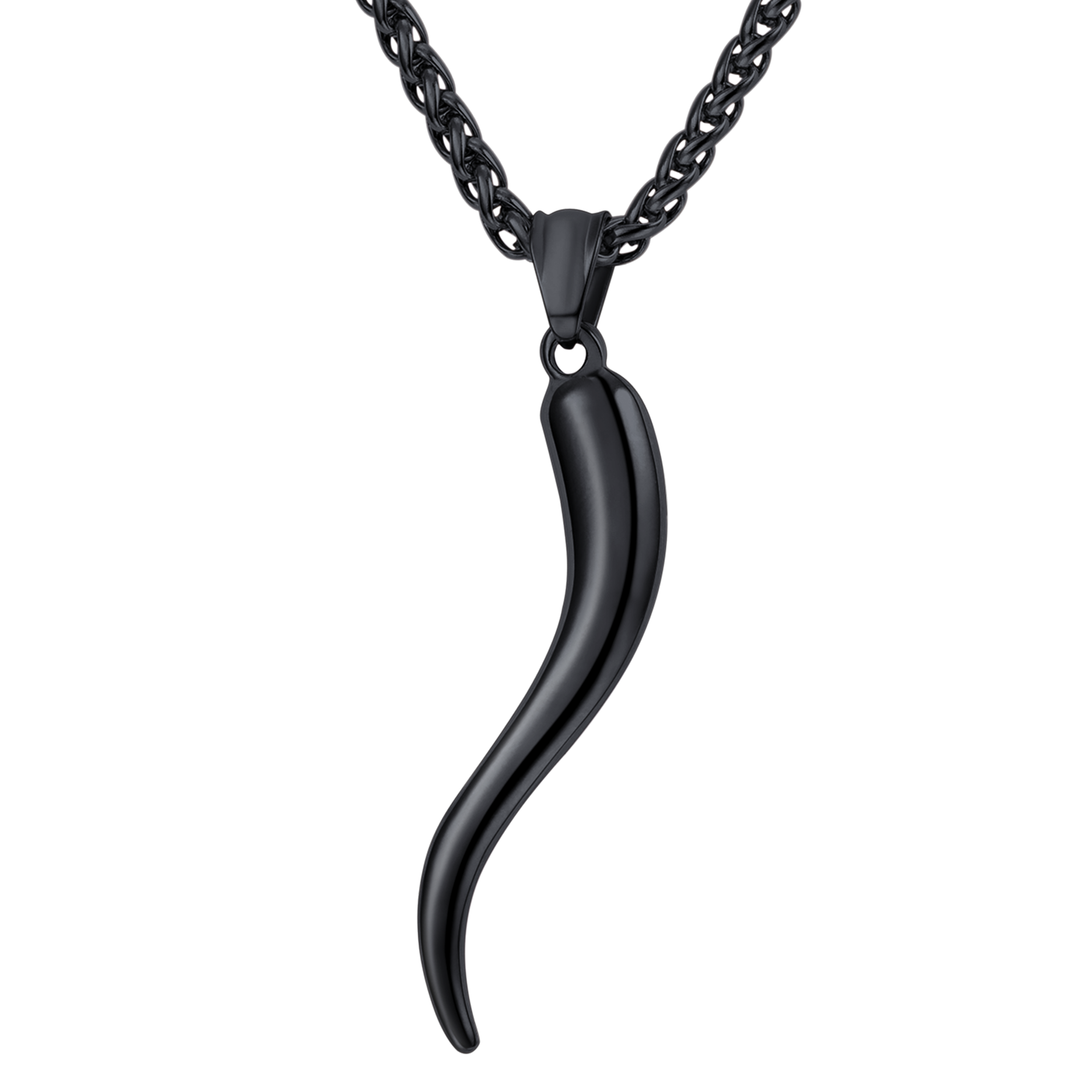 Gold Italian Horn Pendant Necklace for 